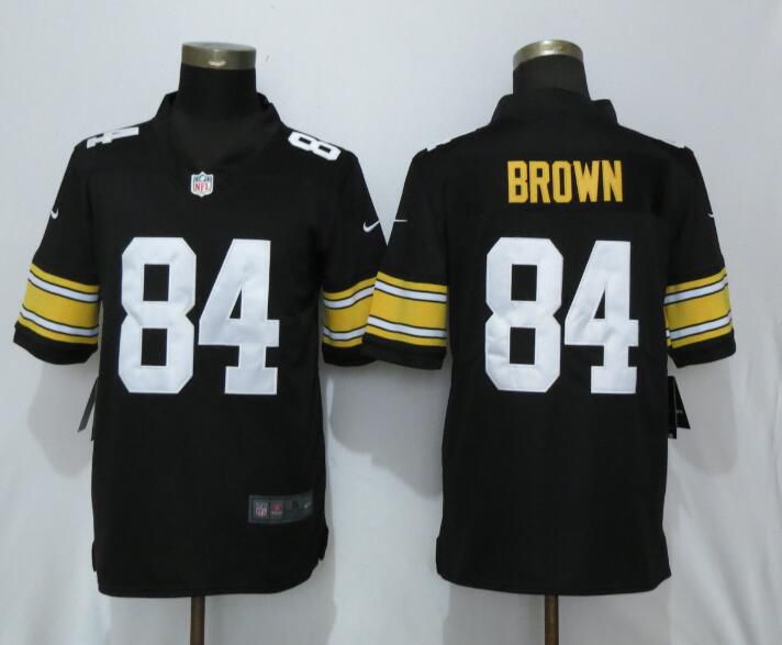 Men Pittsburgh Steelers 84 Brown Nike Black Alternate Game NFL Jerseys